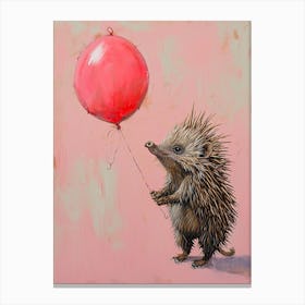 Cute Porcupine 2 With Balloon Canvas Print