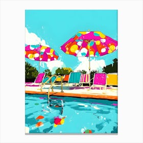 Pool Umbrellas Canvas Print