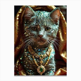 Glitter Cat Canvas Print