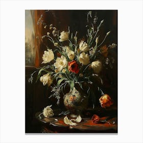 Baroque Floral Still Life Lisianthus 2 Canvas Print