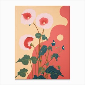 Morning Glories Flower Big Bold Illustration 3 Canvas Print