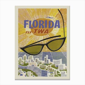 Fly Twa Florida David Klein 1960 Canvas Print