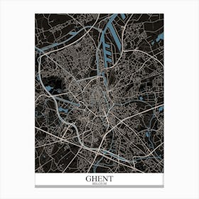 Ghent Black Blue Canvas Print
