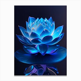 Blue Lotus Holographic 3 Canvas Print