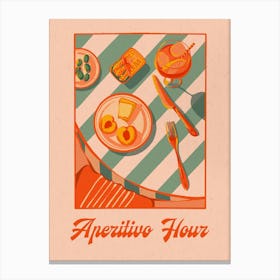 Aperitivo Hour Vintage Poster Canvas Print