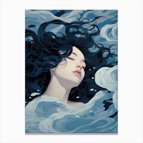 Girl In The Water Canvas Print