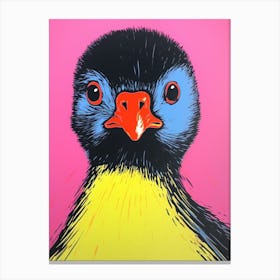 Andy Warhol Style Bird Coot 3 Canvas Print