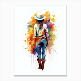 Cowgirl Illustration 3 Canvas Print