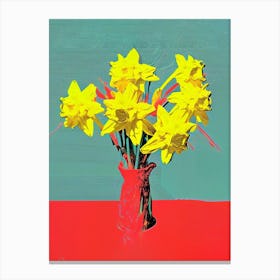 Daffodils Pop Art Andy Warhol Style 2 Canvas Print