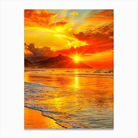 Sunset On The Beach 6 Canvas Print