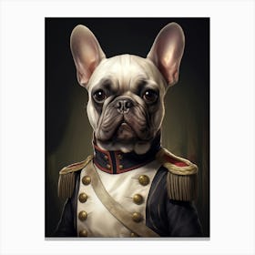 French Bulldog In Uniform Canvas Print