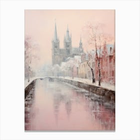 Dreamy Winter Painting Cologne Germany 4 Canvas Print