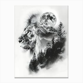 Lion In The Forest 20 Canvas Print