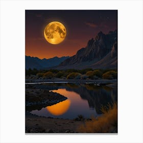 Full Moon In The Desert Canvas Print