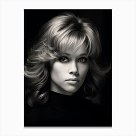 Black And White Photograph Of Jane Fonda 1 Canvas Print