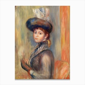 Girl In Gray Blue (1889), Pierre Auguste Renoir Canvas Print