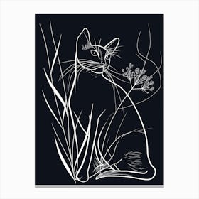 Siamese Cat Minimalist Illustration 2 Canvas Print