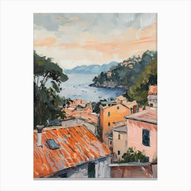 Portofino Rooftops Morning Skyline 3 Canvas Print