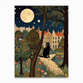 William Morris Cat In The Garden 5 Canvas Print