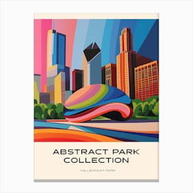 Abstract Park Collection Poster Millennium Park Chicago 4 Canvas Print