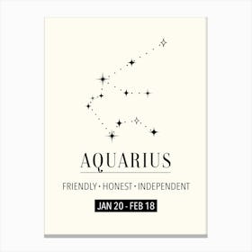 Aquarius Zodiac Sign  Canvas Print