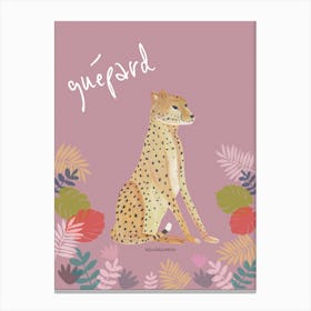 Cheetah In Blush Pink Canvas Print
