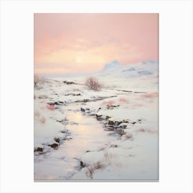 Dreamy Winter Painting Iceland 1 Canvas Print