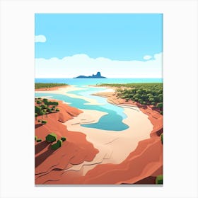 Whitehaven Beach, Australia, Flat Illustration 4 Canvas Print