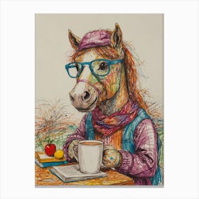 Horse With Glasses Canvas Print