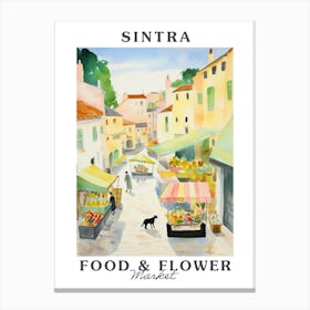 Food Market With Cats In Sintra 1 Poster Canvas Print