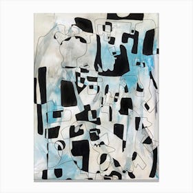 CONNECTION - Abstract Illustration Black and Blue by "Colt x Wilde"  Canvas Print