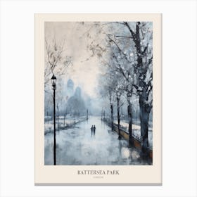 Winter City Park Poster Battersea Park London 1 Canvas Print