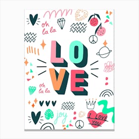 Love doodle Canvas Print