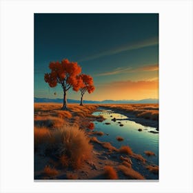 Sunset In The Desert 24 Canvas Print