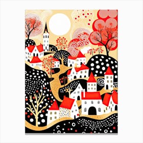 Prague, Illustration In The Style Of Pop Art 1 Canvas Print