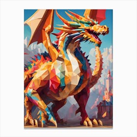 Giant Dragon Abstract One Canvas Print