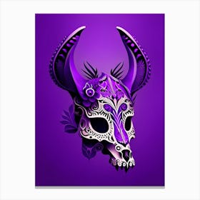 Animal Skull Purple 3 Mexican Canvas Print