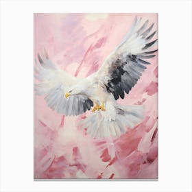 Pink Ethereal Bird Painting Bald Eagle 2 Canvas Print