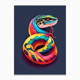 Boa Constrictor Snake Tattoo Style Canvas Print