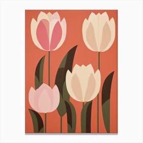 Tulips Flower Big Bold Illustration 2 Canvas Print