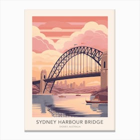 The Sydney Harbour Bridge Australia Travel Poster Canvas Print