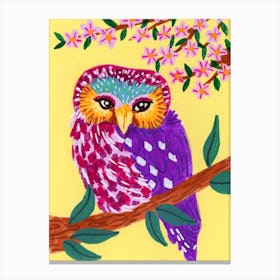 Purple Owl Canvas Print