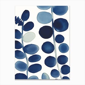 Navy Blue Foliages Canvas Print