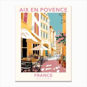 Aix En Povence, France, Flat Pastels Tones Illustration 2 Poster Canvas Print