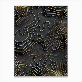 Black And Gold 3d Background 2 Canvas Print