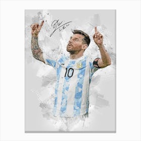 Lionel Messi Signature Canvas Print