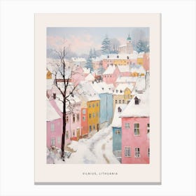 Dreamy Winter Painting Poster Vilnius Lithuania 3 Canvas Print