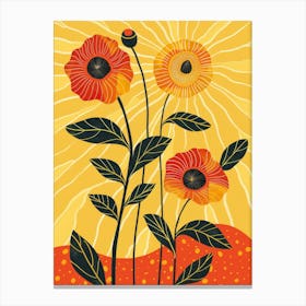 Poppies In The Sun 2 Canvas Print