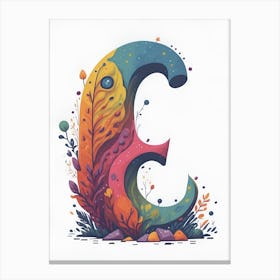 Colorful Letter E Illustration 100 Canvas Print