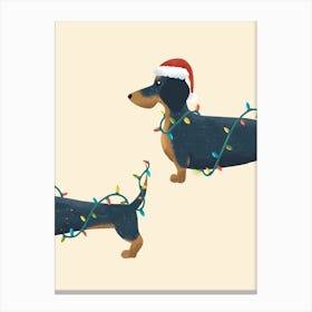 Christmas sausage dog dachshund Canvas Print